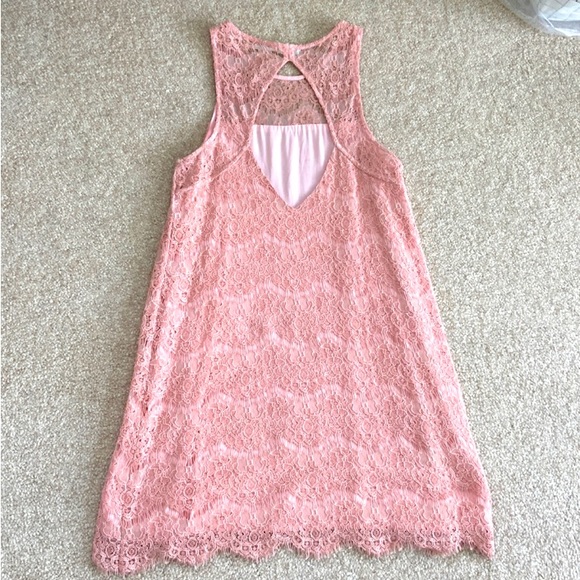 Rose Colored Lace Dress by Kimchi Blue - Picture 4 of 4